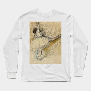 Dancer Stretching at the Bar by Edgar Degas Long Sleeve T-Shirt